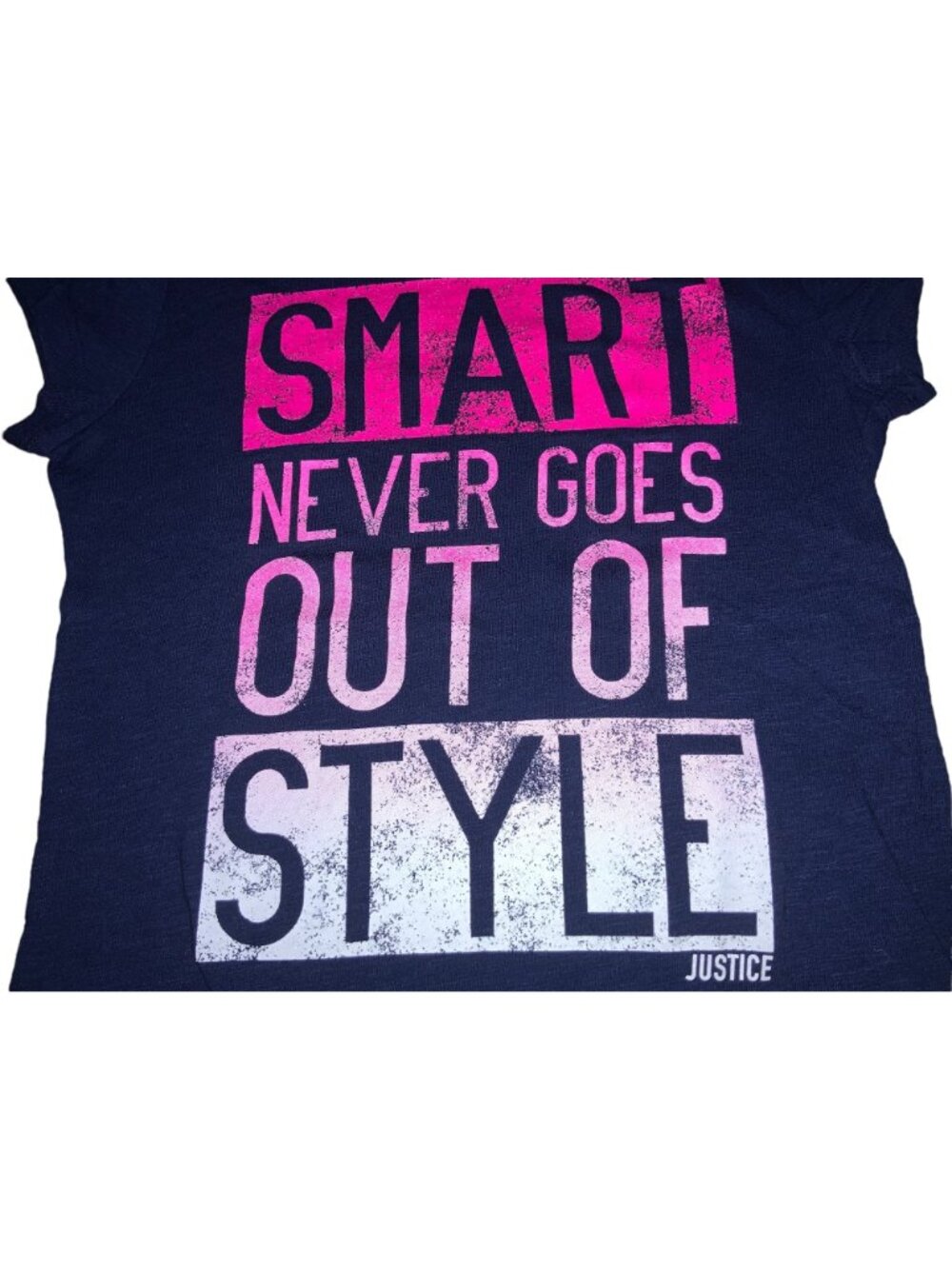 Justice Girls size 7  T-shirt  Smart Never Goes Out of Style - Picture 4 of 5